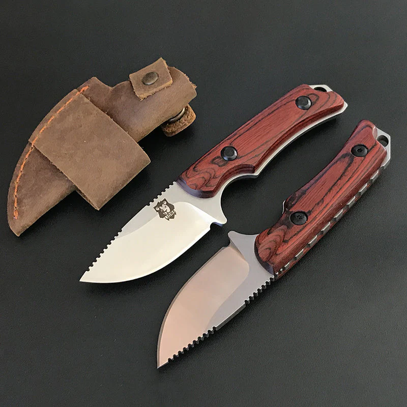 Wooden Handle Liome 15017 Fixed Blade Knife Camping Tactical Hunting Straight Knives - Image 4