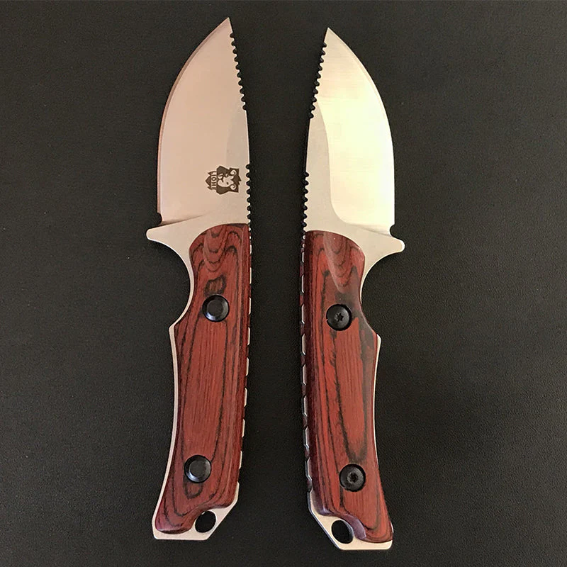 Wooden Handle Liome 15017 Fixed Blade Knife Camping Tactical Hunting Straight Knives - Image 5